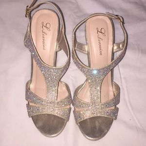 Sparkly gold wedges